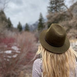 Olive green wool hat